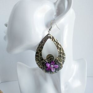 Large Metal Statement Teardrop Earrings